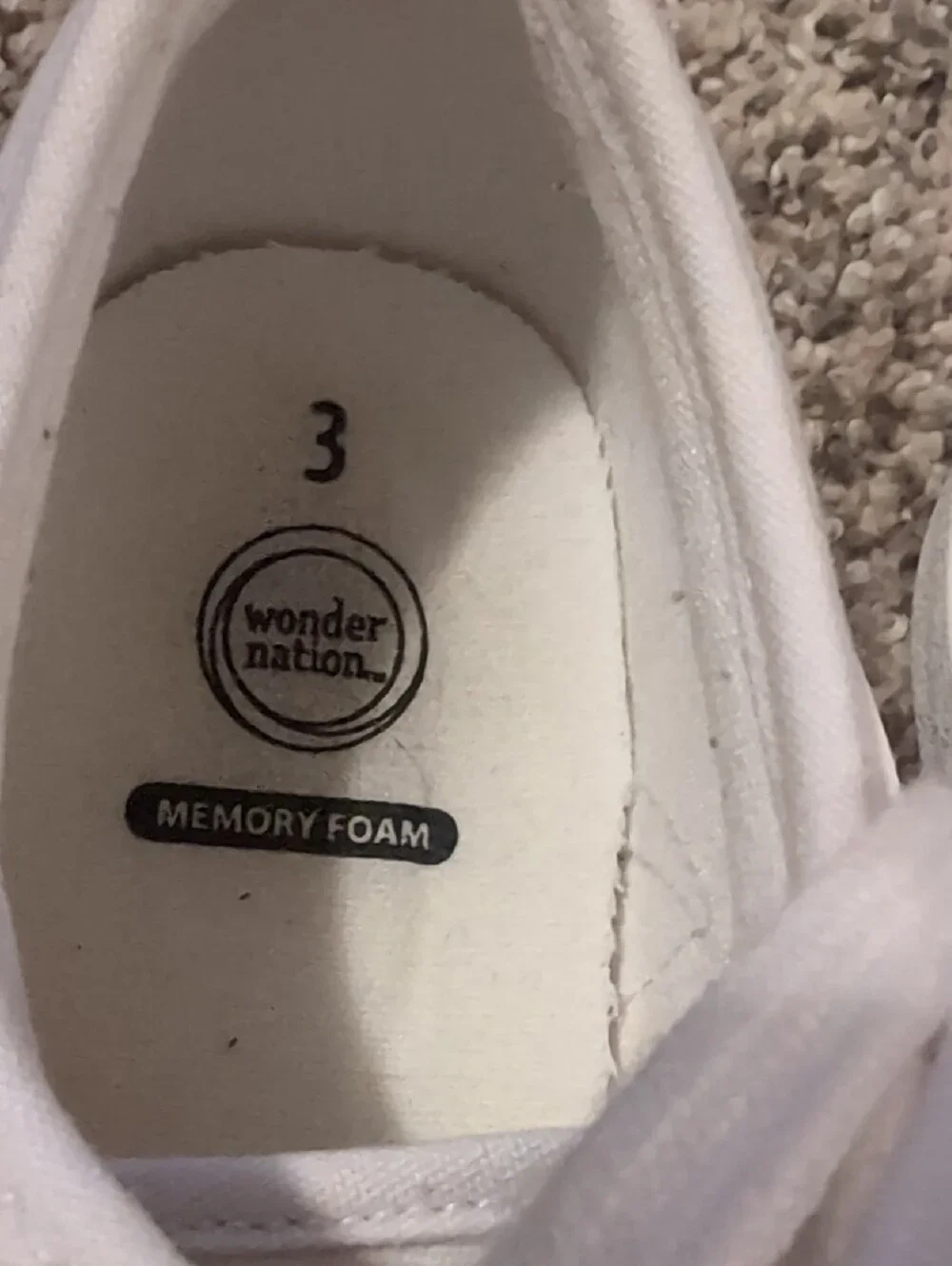 wonder nation White Canvas Kids Lace-Up Sneakers